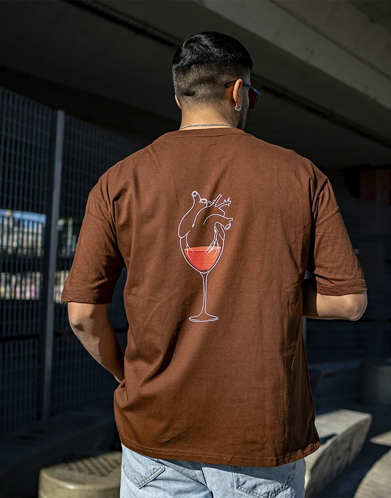 Remera oversize -Wine